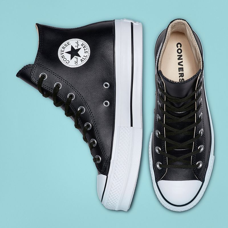 Zapatilla Cuero Plataforma Converse Mujer | Negro |