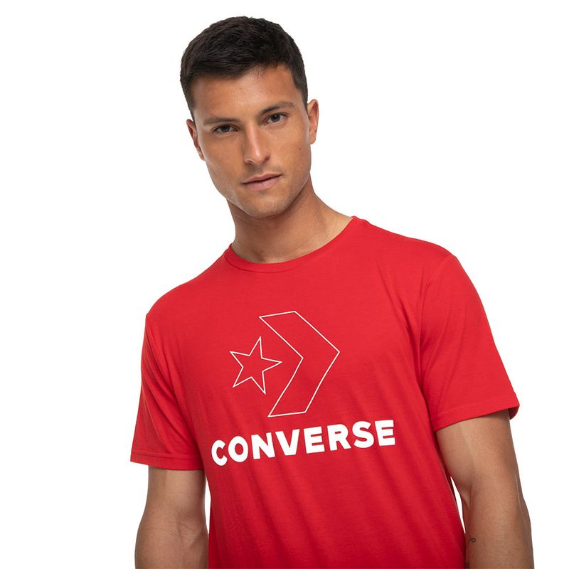Marinero haz eficientemente Polera Converse Star Chevron Short Sleeve Roja Hombre | Coliseum